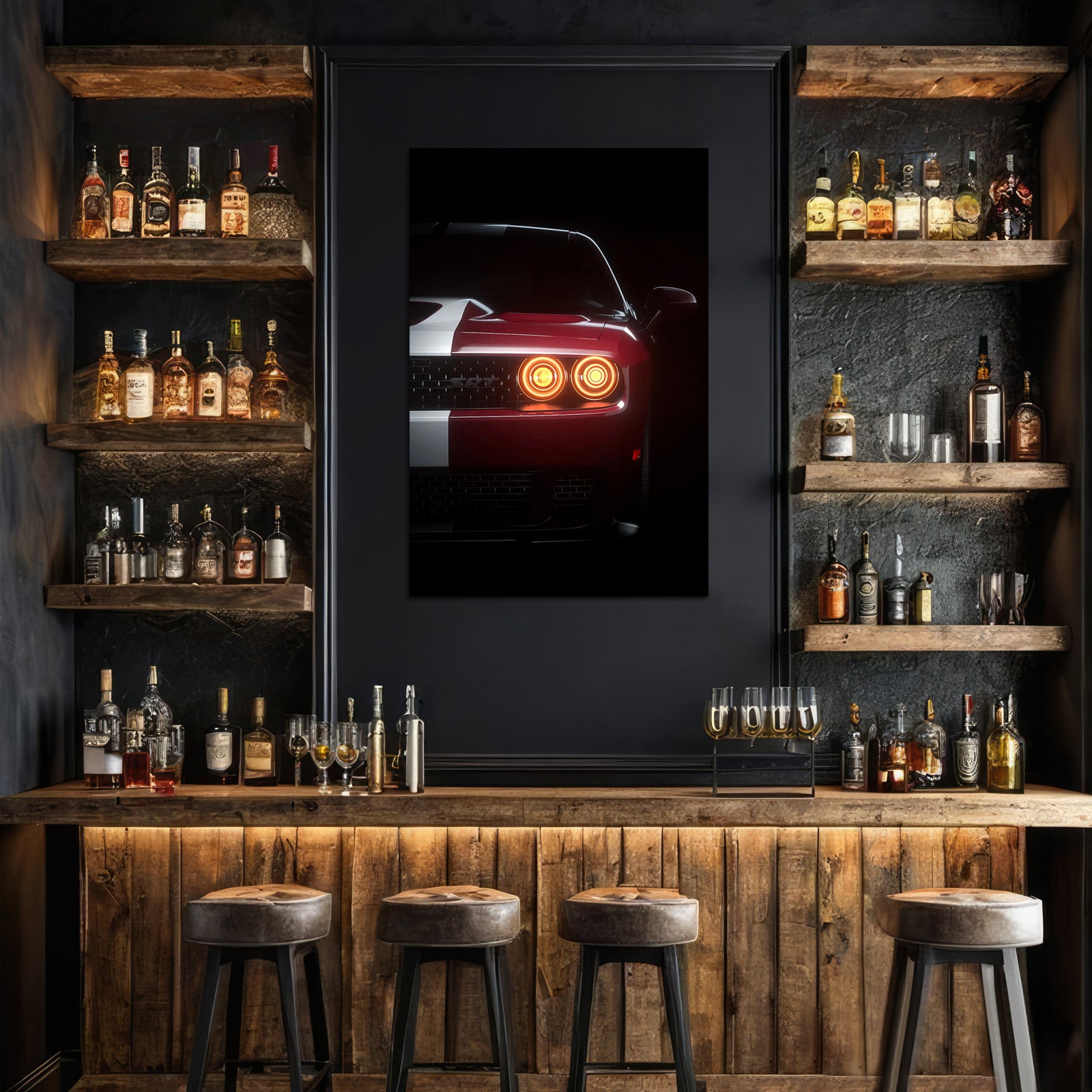 UV Print Dodge SRT LED Neon Car Poster