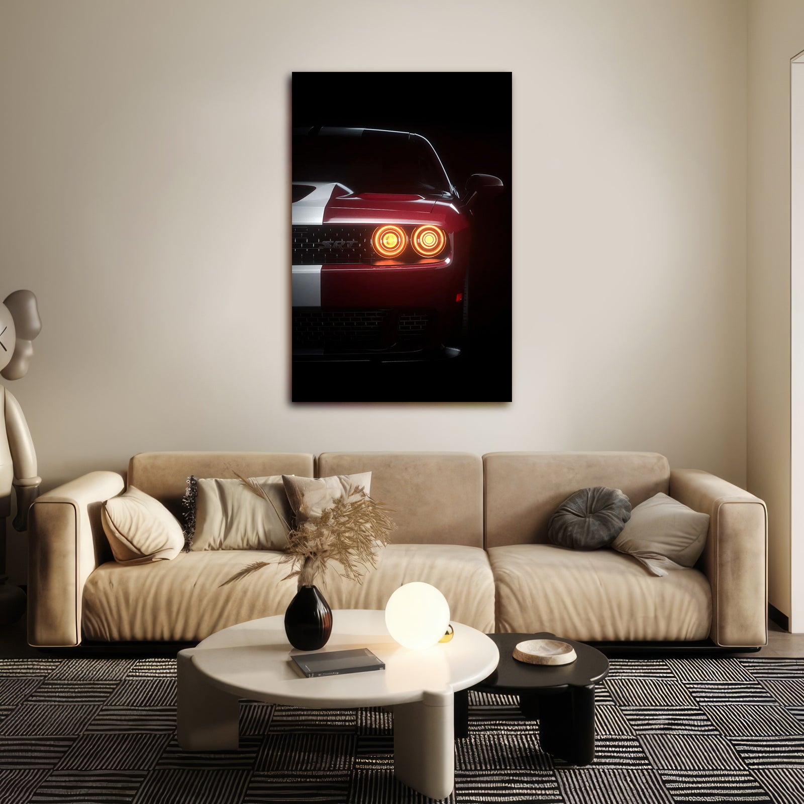 UV Print Dodge SRT LED Neon Car Poster