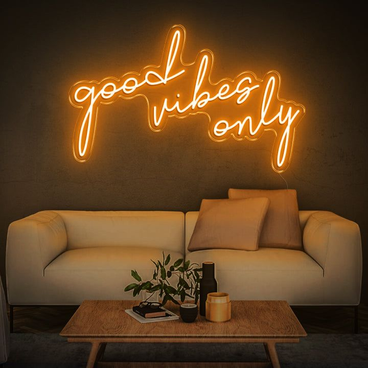 Living Room Background LED Text Neon